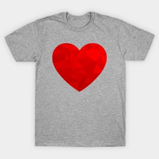 Red Geometric Heart of Love T-Shirt